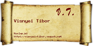 Visnyei Tibor névjegykártya